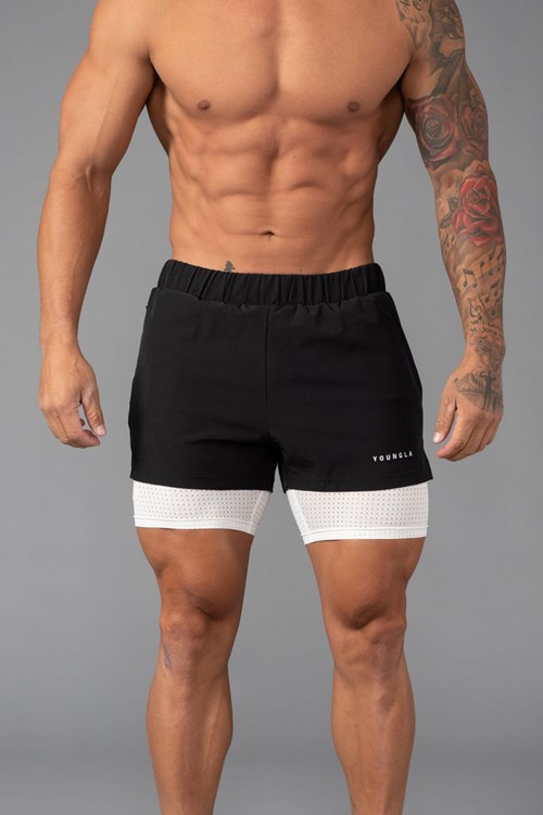 YoungLA 144 Peak Velocity Compression Shorts Černé | UOWF75102