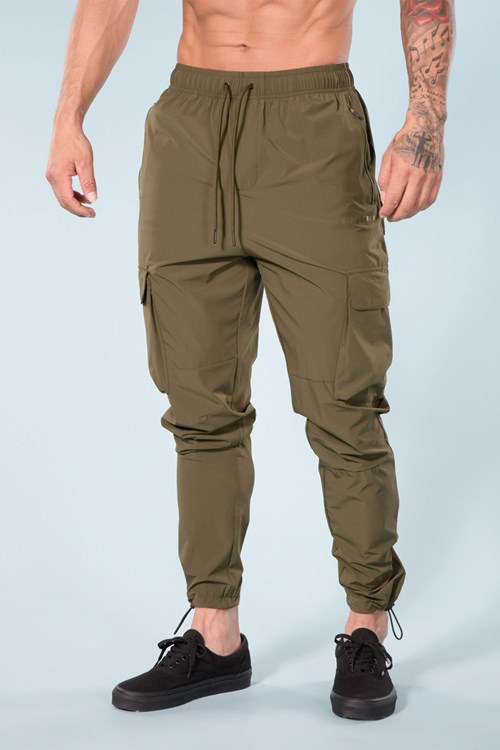 YoungLA 218 Travel Cargo Joggers Olivy Zelené | XGUC12590