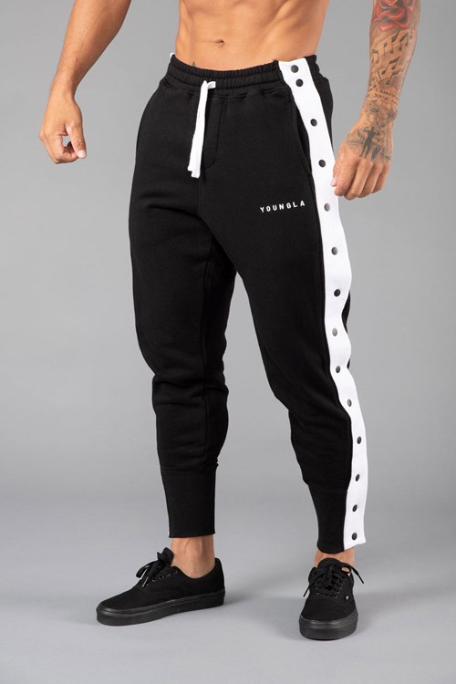 YoungLA 235 - 90s Tear Away Joggers Černé | LJDB73102