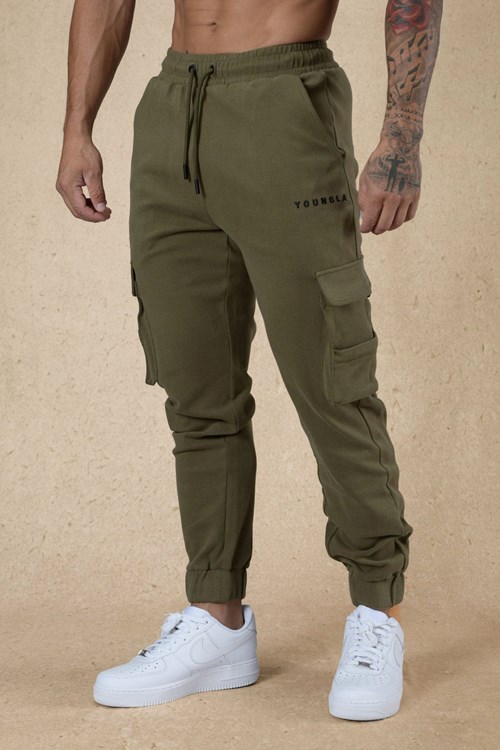 YoungLA 240 Cloud Rambo Joggers Olivy Zelené | PKZD65731