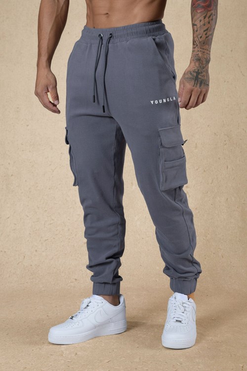 YoungLA 240 Cloud Rambo Joggers Šedé | VFMO74950