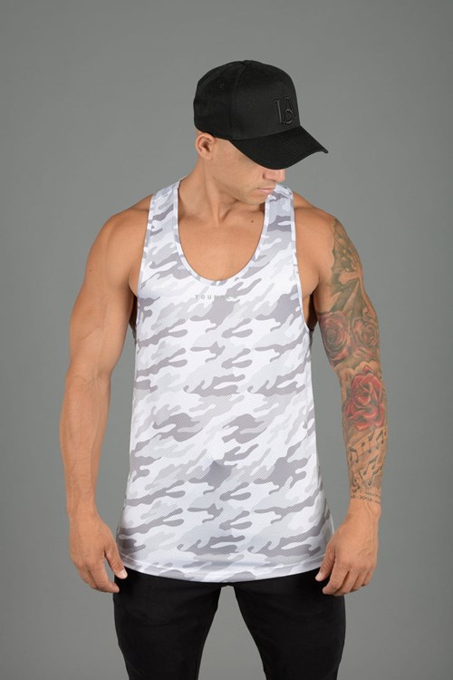 YoungLA 305 Performance Line Tank Tops Maskáčové Bílé | LIOK80796