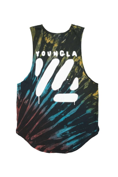 YoungLA 321 Tie Dye Bloc Cut Off Tanks Carnival | ONJS70156