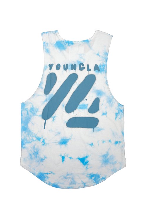 YoungLA 321 Tie Dye Bloc Cut Off Tanks Friendly Skies | KWCV93257