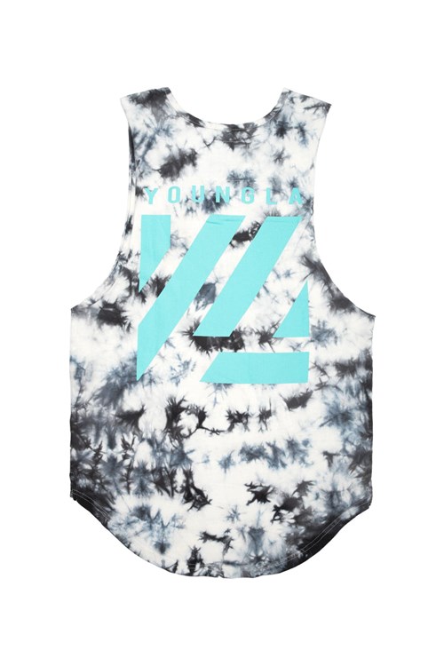 YoungLA 321 Tie Dye Bloc Cut Off Tanks Rainy Days | TRLG57084