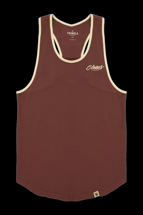 YoungLA 324 Classics Stringer Tank Hnědé | MECF10386