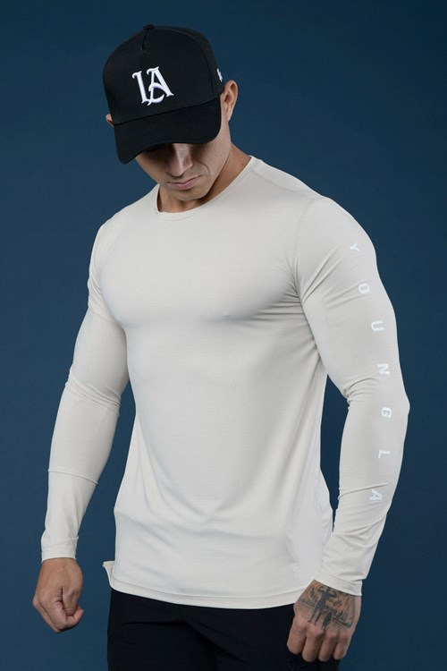 YoungLA 424 Zephyr Compression Long Sleeves Béžový | BXJT37468