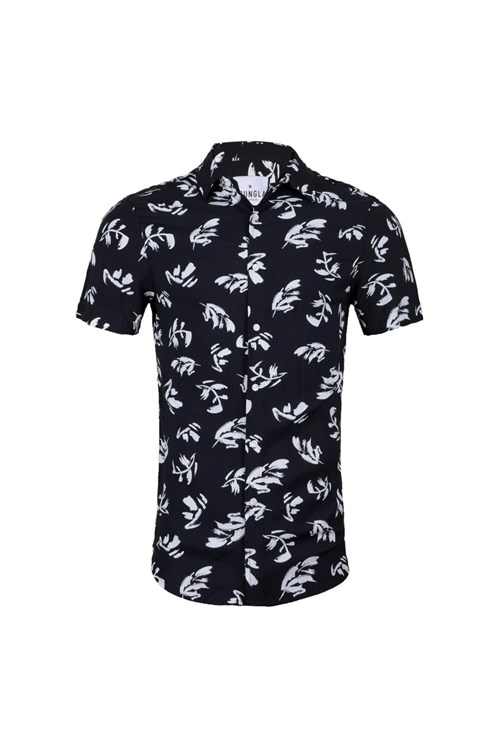 YoungLA 439 Miami Vice Krátké Sleeve Shirts Painted Leaves | PNCQ57823