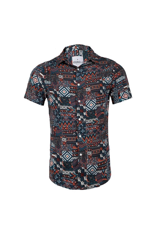 YoungLA 439 Miami Vice Krátké Sleeve Shirts Ethnic Vibes | VTBG49135