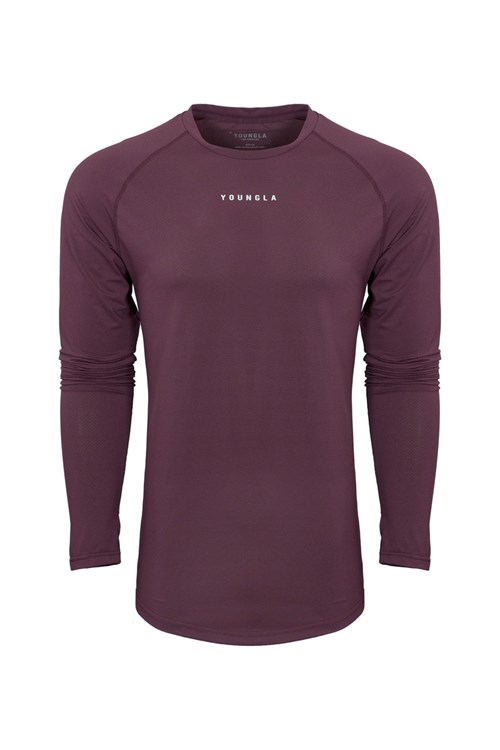 YoungLA 441 Performance Line Longsleeve Shirts Plum | EAOC19870