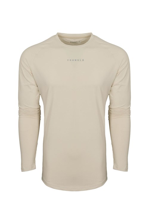 YoungLA 441 Performance Line Longsleeve Shirts Off-White | EZJF39845