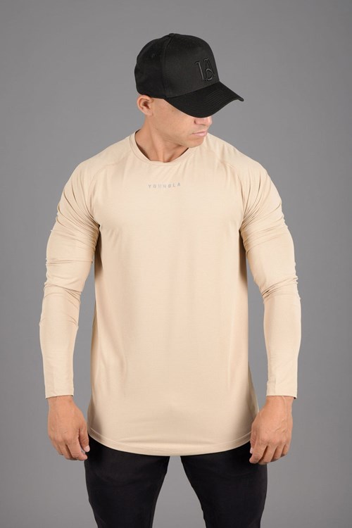 YoungLA 441 Performance Line Longsleeve Shirts Béžový | RKQV39761