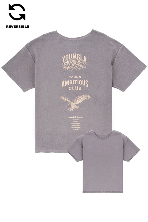 YoungLA 455 Reversible Immortal Tee Šedé Blankyt Světle Modré | UWLR04379