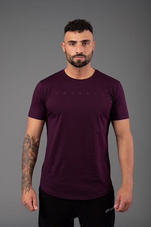 YoungLA 459 Monochrome Fitted Tees Plum | TFXJ34629