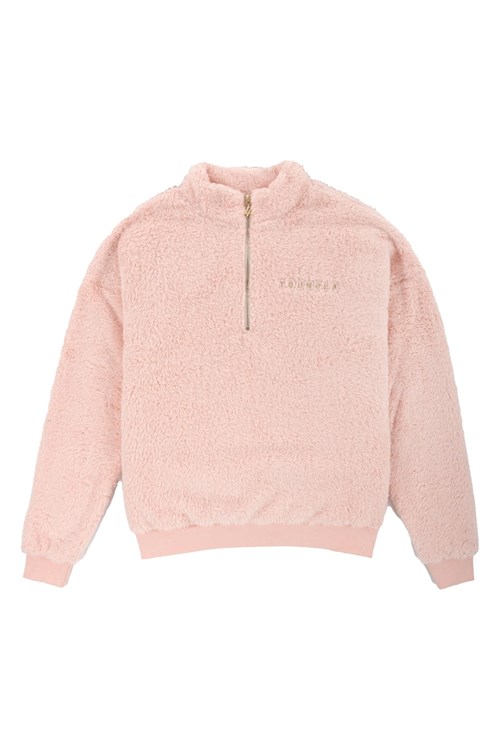 YoungLA 505 Quarter Zip Teddy Fleece Pale Mauve | GMYP52849