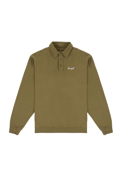 YoungLA 517 The Modern Polo Olivy Zelené | SJMG89034