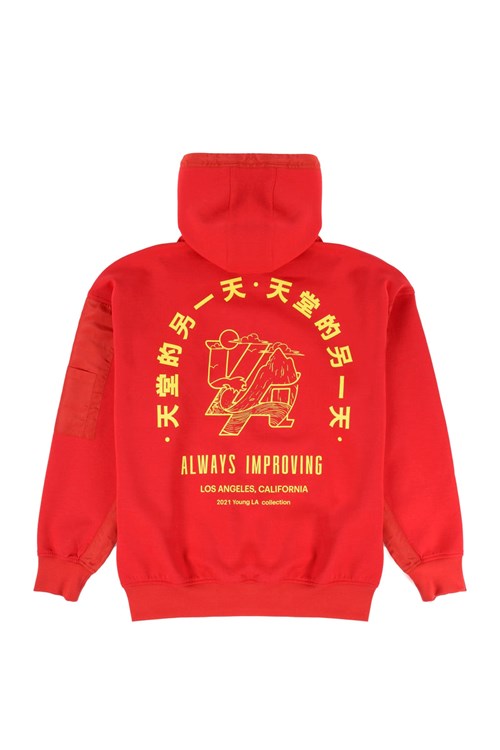 YoungLA 521 Goat Hoodies Červené | YQVE84675