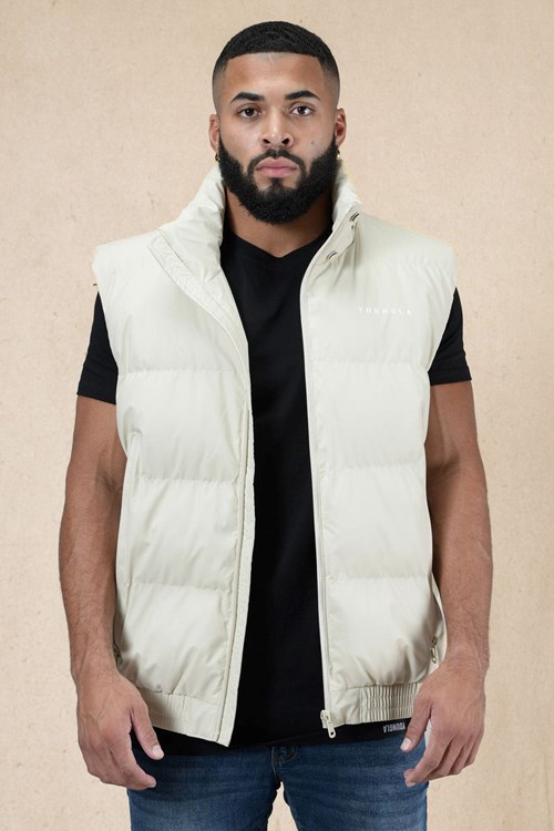 YoungLA 553 Brooklyn Puffer Vest Off-White | WYHF86459