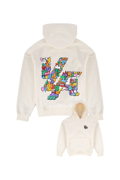 YoungLA 560 Trippy Logo Hoodies Off-White | QFXA03792