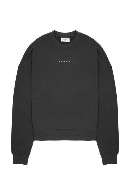 YoungLA 561 Super Size Crewnecks Černé Blankyt Světle Modré | RIGA35042