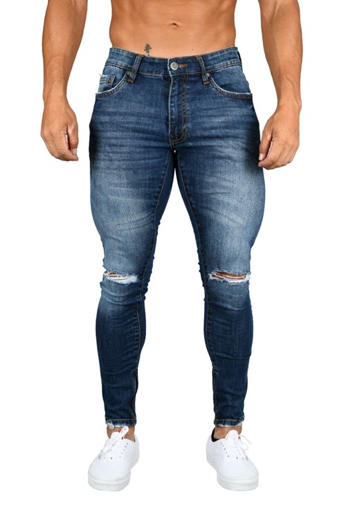 YoungLA 605 DISTRESSED DENIM JEANS Blankyt | WVRN67058