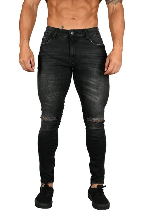 YoungLA 605 DISTRESSED DENIM JEANS Černé Blankyt Světle Modré | PKVT81024