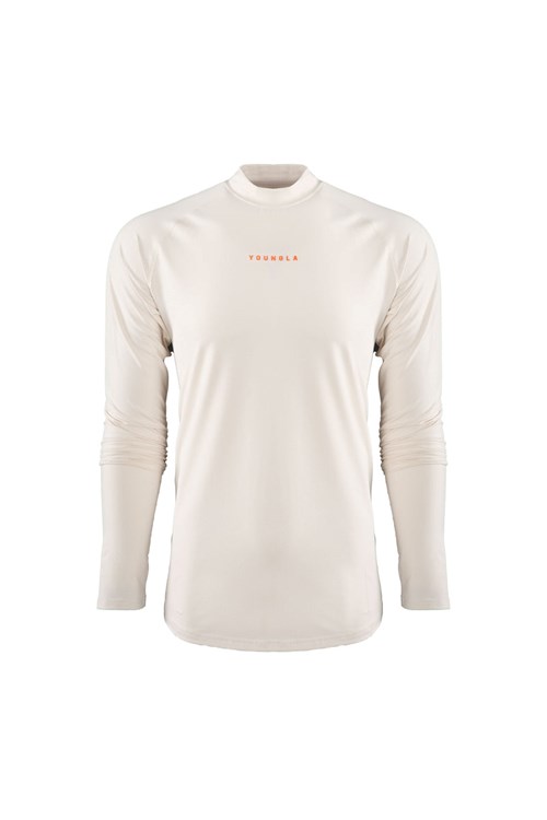 YoungLA 808 High Neck Compression Shirt Off-White | MKYE58639