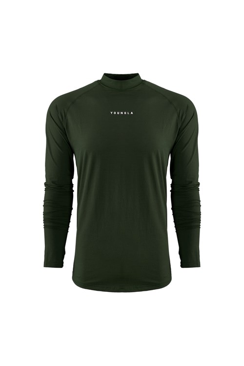 YoungLA 808 High Neck Compression Shirt Olivy Zelené | ZBDY78413