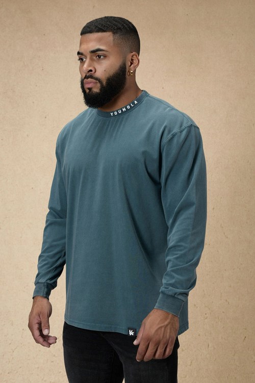 YoungLA 810 Trademark Longsleeves Blankyt Světle Modré | AJGY50678