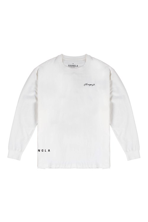 YoungLA 812 Signature Long Sleeves Bílé | BFHD21579