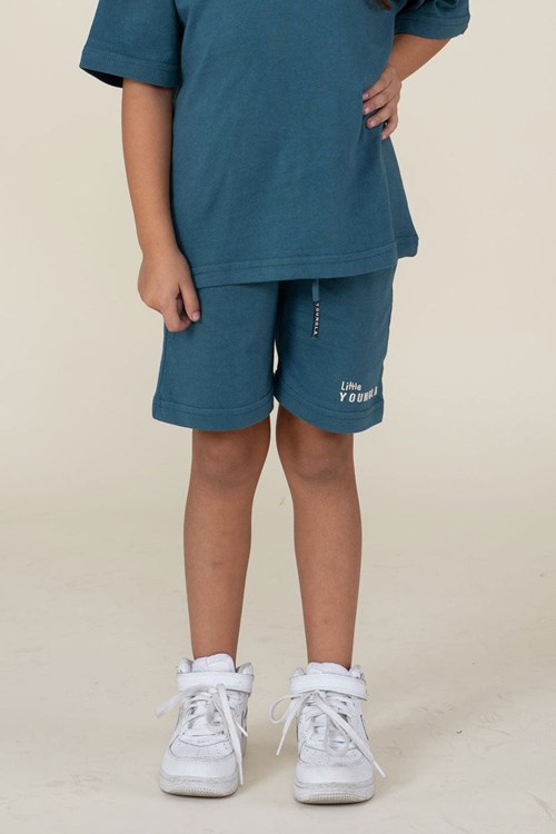 YoungLA L101 High-Density Logo Shorts Teal | ZSVW54269