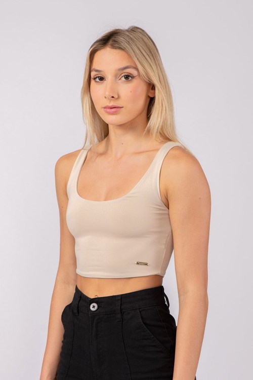 YoungLA W304 Scoop Neck Crop Tank Světle | VANO48569