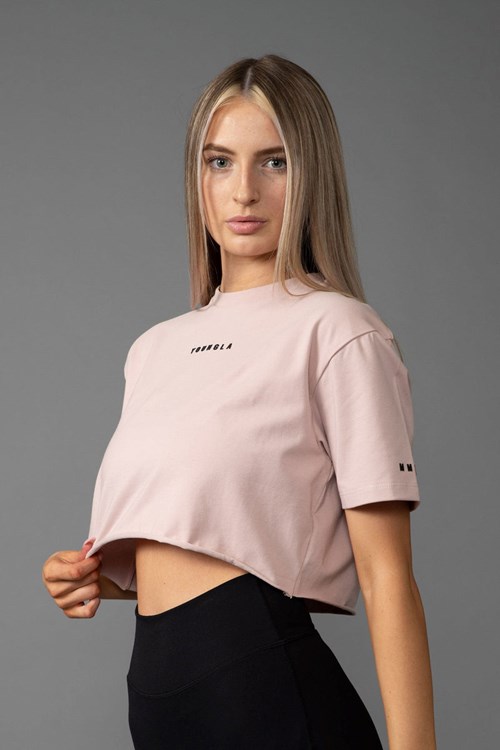 YoungLA W403 Established Cropped T-shirt Růžové | VHYS31025