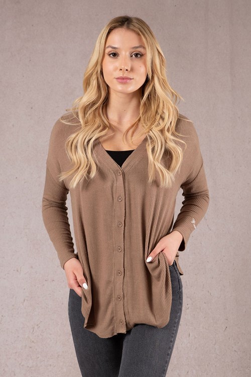 YoungLA W415 Café Cardigan Blonde Roast | LCDE61598